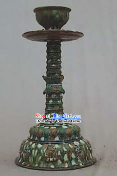 Chinese Classic Archaized Tang San Cai Statue-Tang Dynasty Candle Holder