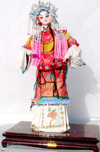 Handmade Peking Silk Figurine Doll - Chinese Opera Beauty