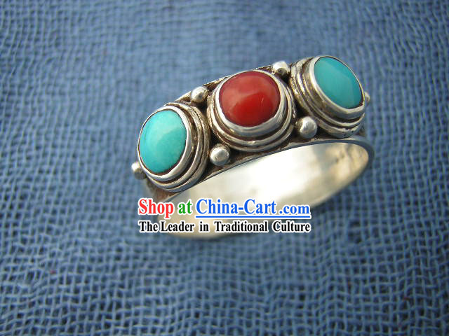 Tibet Three Colors Silver Ring