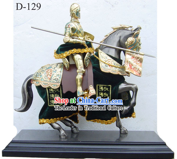 Chinese Classic Bronze Knight Figurine