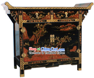 Chinese Palace Lacquer Ware Cabinet-Ancient Nature