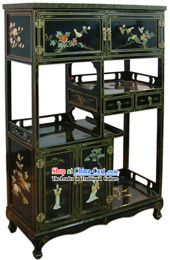 Chinese Palace Lacquer Ware Cabinet-Flower, Bird and Beauty