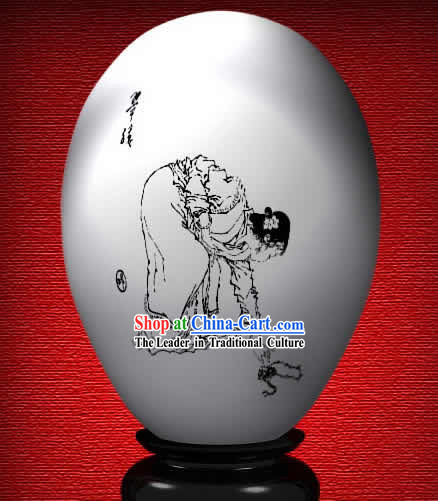 Chinese Wonder Hand Painted Colorful Egg-Jade Girl of The Dream of Red Chamber