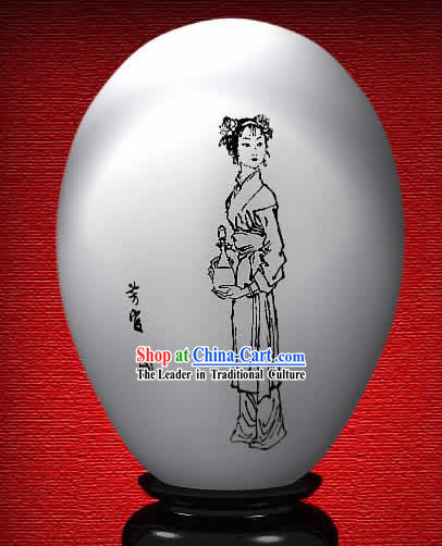 Chinese Wonder Hand Painted Colorful Egg-Fang Guan of The Dream of Red Chamber