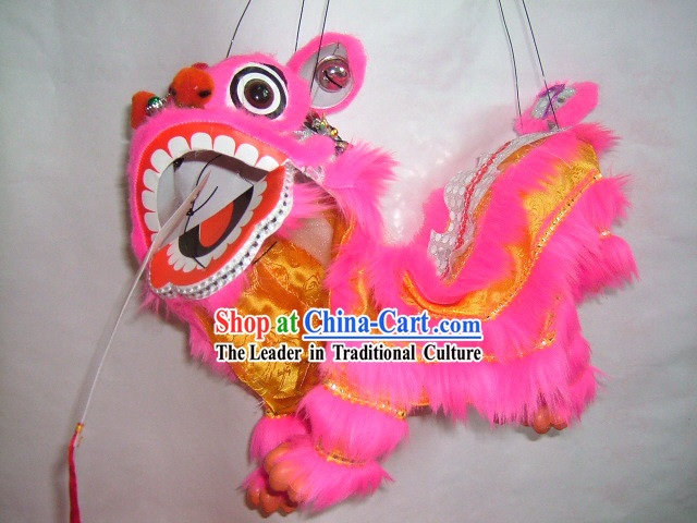 Chinese Classic Handmade Hand Puppet-Peachblow Lion Dance
