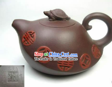 Chinese Classic Zisha Pottery Teapot-Ancient Coins