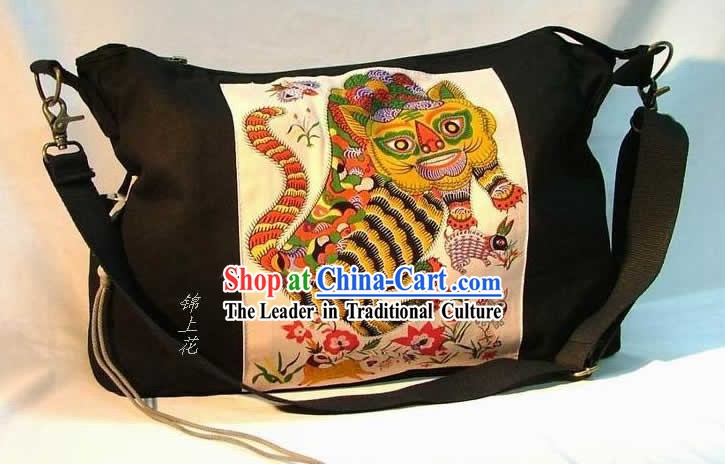 Classic Batik Brave Tiger Flax Bag