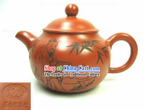 Chinese Classic Hand Made Zisha Teapot-Confucius