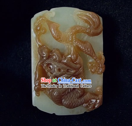 Chinese Dragon Hetian Jade Waist Button