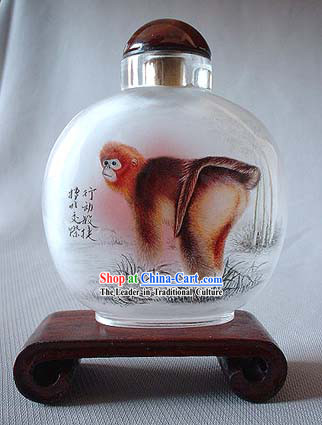 Snuff Bottles With Inside Painting Chinese Zodiac Series-Monkey
