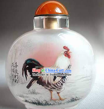 Snuff Bottles With Inside Painting Chinese Zodiac Series-Rooster 1