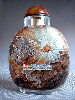 Snuff Bottles With Inside Painting Chinese Animal Series-Dragon Dance