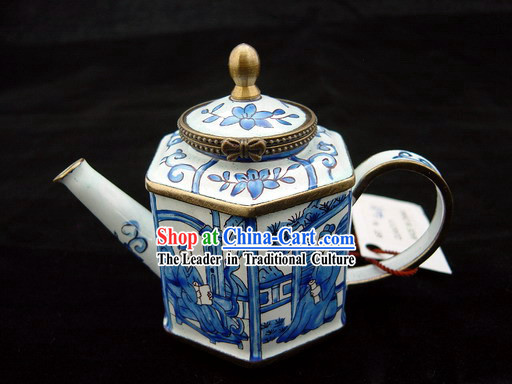 Chinese Classic Hand Painted Enamel Kettle-Back to Tang Dynasty