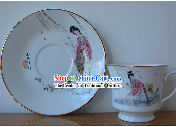 Chinese Old Jingde Town Ceramics Tea Set-Lin Daiyu