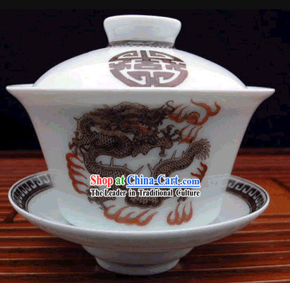 China Jingde Porcelain Masterwork-Dragon King Tea Bowl