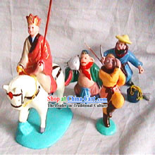Chinese Classic Clay Figurines Zhang-West Journey