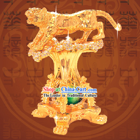 China Classic Gold Lotus Incense Burner-Crouching Tiger, Hidden Dragon