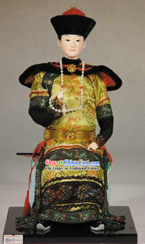 Handmade Peking Silk Figurine Doll - Chinese Emperor of Qing Dynasty