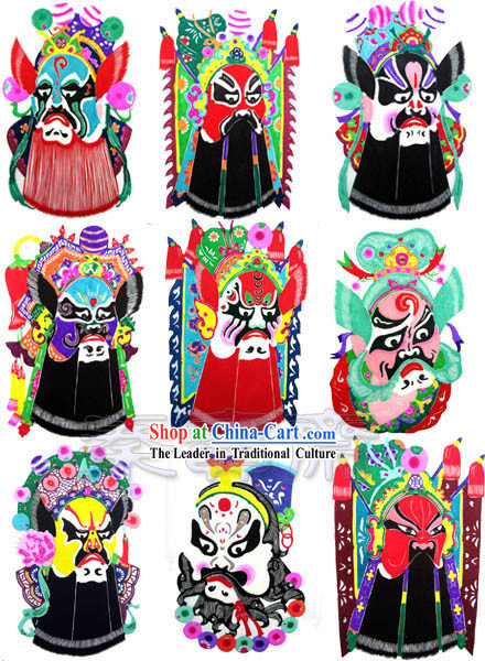 Chinese Paper Cuts-Opera Masks_9 pieces set_