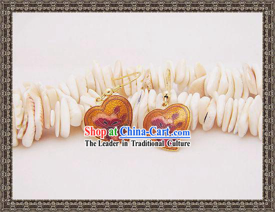 Chinese Classic Cloisonne Earrings-Orange