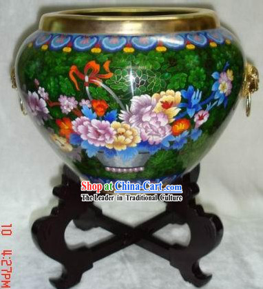 Chinese Cloisonne Goldfish Bowl-Pefect World