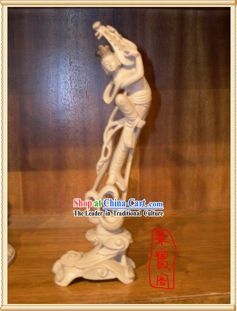 China Dunhuang Handicraft Statue-Playing Lute