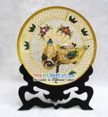 Chinese Classic Cloisonne Mandarin Ducks Plate-Gift For Lovers