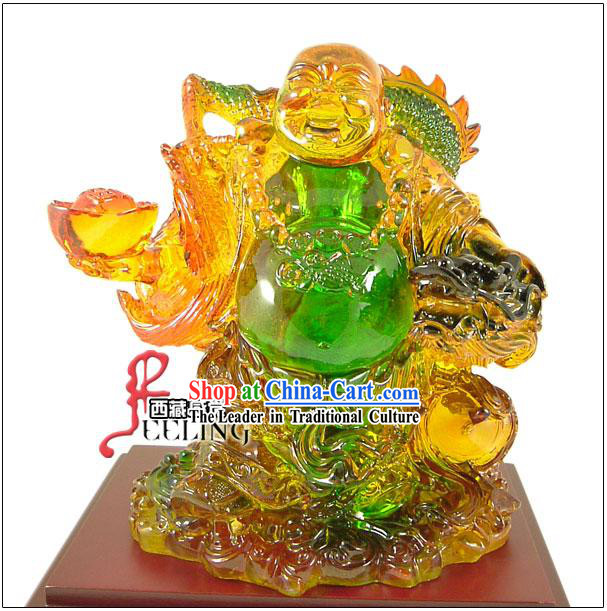 Tibetan Stunning Coloured Glaze-Maitreya with Dragon