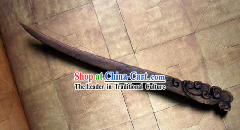 Hand Carved Chinese Traditional Walnut Hair Pin _Hairpin_- Cloud