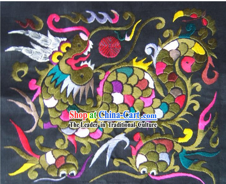Chinese Miao Minority Silk Thread Hand Embroidery Art
