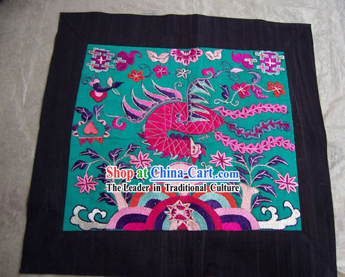 Chinese Stunning Miao Tribe Hand Embroidery Collectible-Peacock Flake