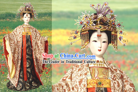 Large Handmade Peking Silk Figurine Doll - Tang Dynasty Empress