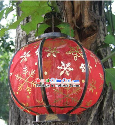 Chinese Ancient Style Silk Iron Lantern - Snowflake