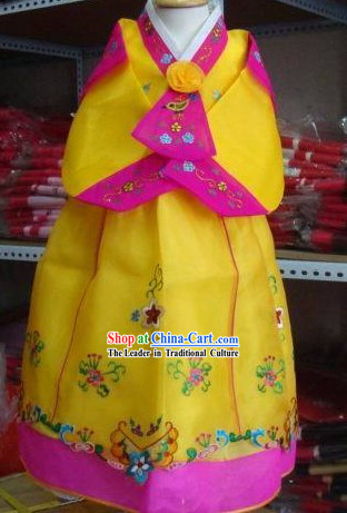 Korean Traditional Handmade Hanbok for Children Girls _yellow_