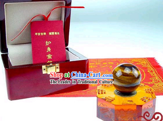 Chinese Feng Shui Amber Krocodylite Eight Diagrams Ball _good luck_