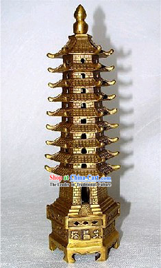 Chinese Classic Kai Guang Brass Tower _achieve good score in exam_