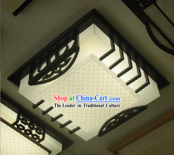 Chinese Traditional Hand Made Parchment and Wood Ceiling Lantern