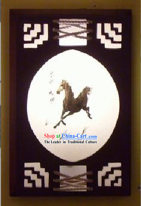 Chinese Traditional Wood and Parchment Ceiling Lantern - Horse Win Speedy Success