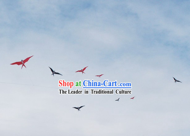 Unique Chinese Weifang Hand Painted and Made Kite - 8 Swallows Group