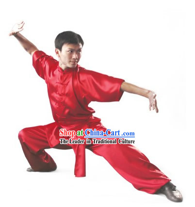 Chinese Traditional Silk and Cotton Long Fist Changquan Uniform for Men