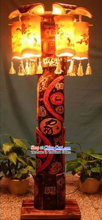 63 Inch Chinese Hand Made Bamboo Floor Lantern