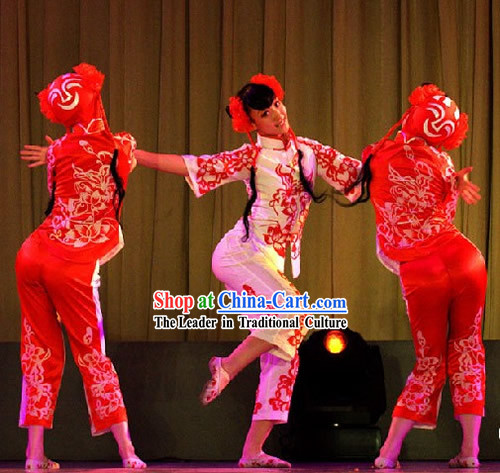 Jian Zhi Gu Niang Paper Cutting Girls Costume Complete Set