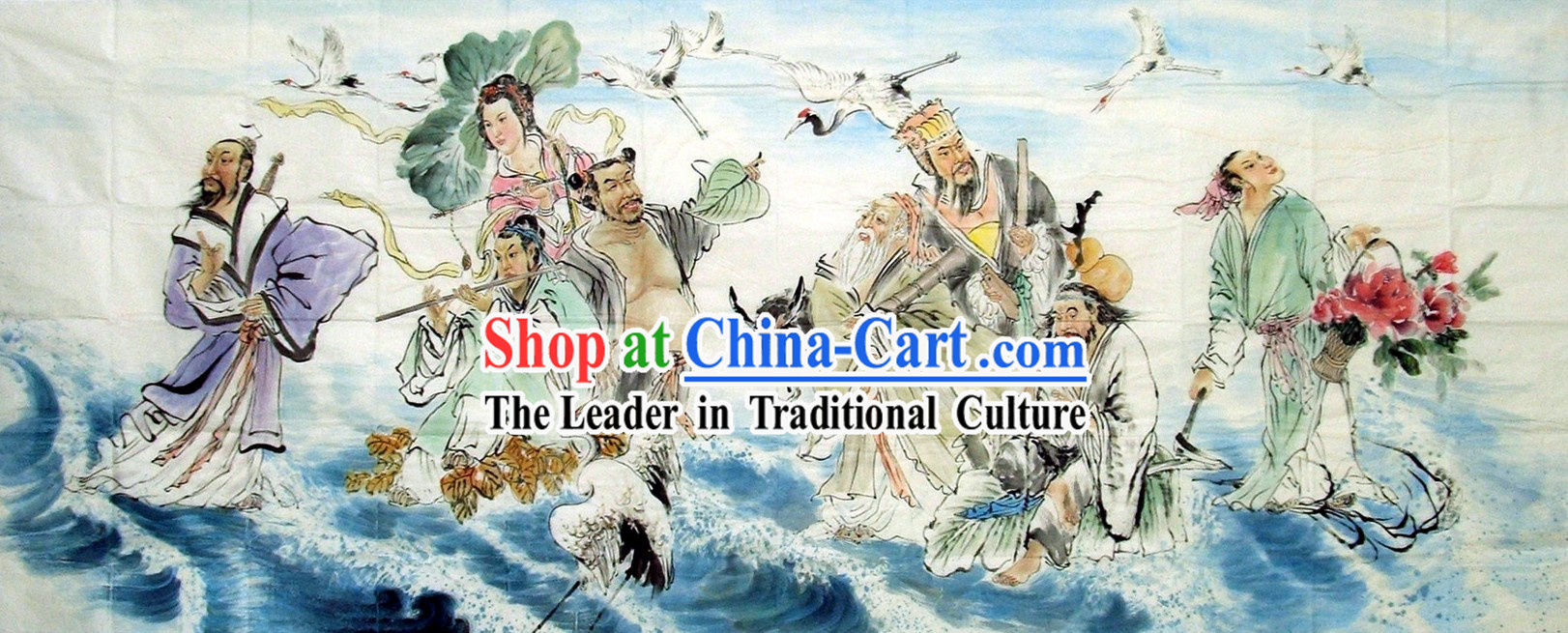 Traditional Chinese Painting - The Eight Immortals Crossing the Sea