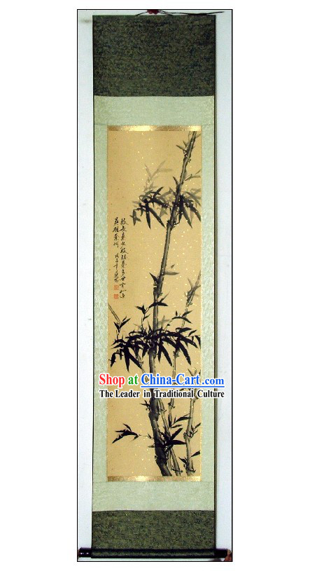 Traditional Chinese Bamboo Painting by Qin Rilong
