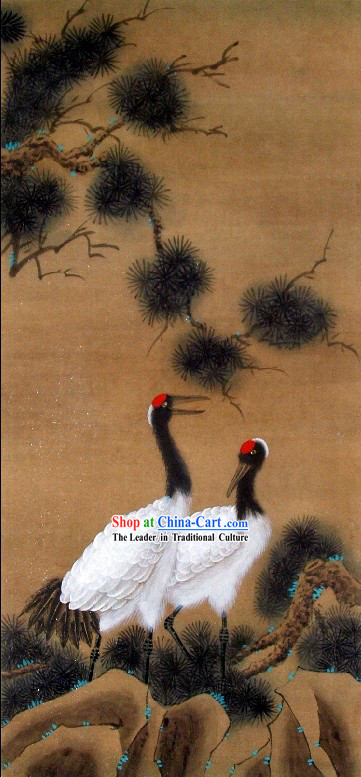 Traditional Chinese Crane Paintings by Qin Shaoping