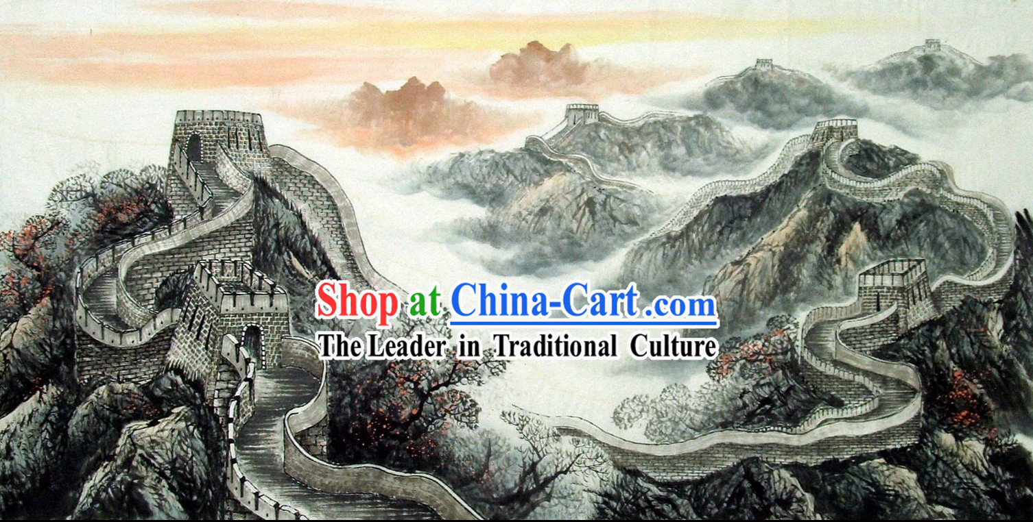 Traditional Chinese Painting - China Great Wall by Cheng Yuku