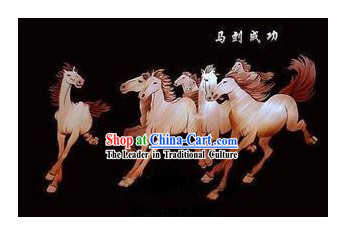 Chinese Handmade Grain Paintings - Galloping Horses