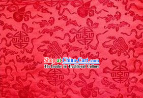 Traditional Red Fan Brocade Fabric