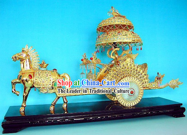 Super Large Chinese Cloisonne Emperor Cart