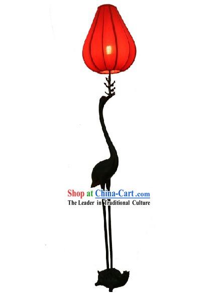 Traditional Chinese Handmade Large Crane and Tortoise Floor Lantern